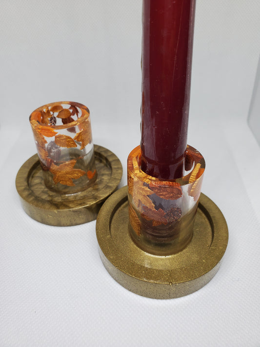 Autumn Leaves Candle Holders (Pair)