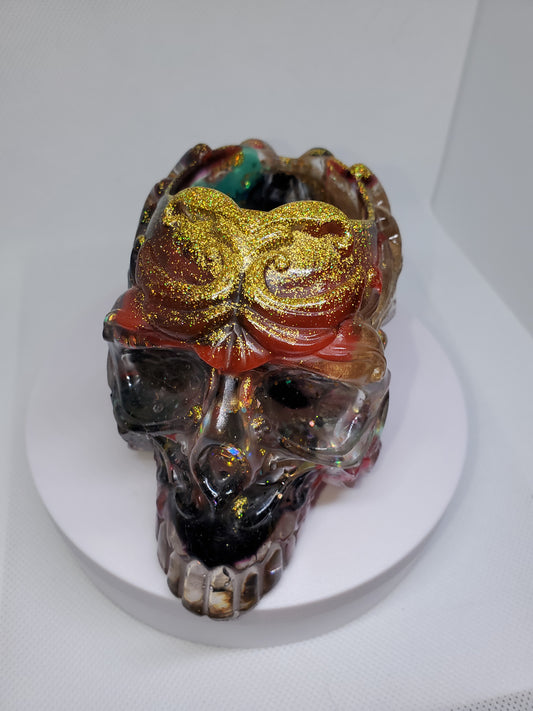 Art Skull Pencil Cup - "Crowned"